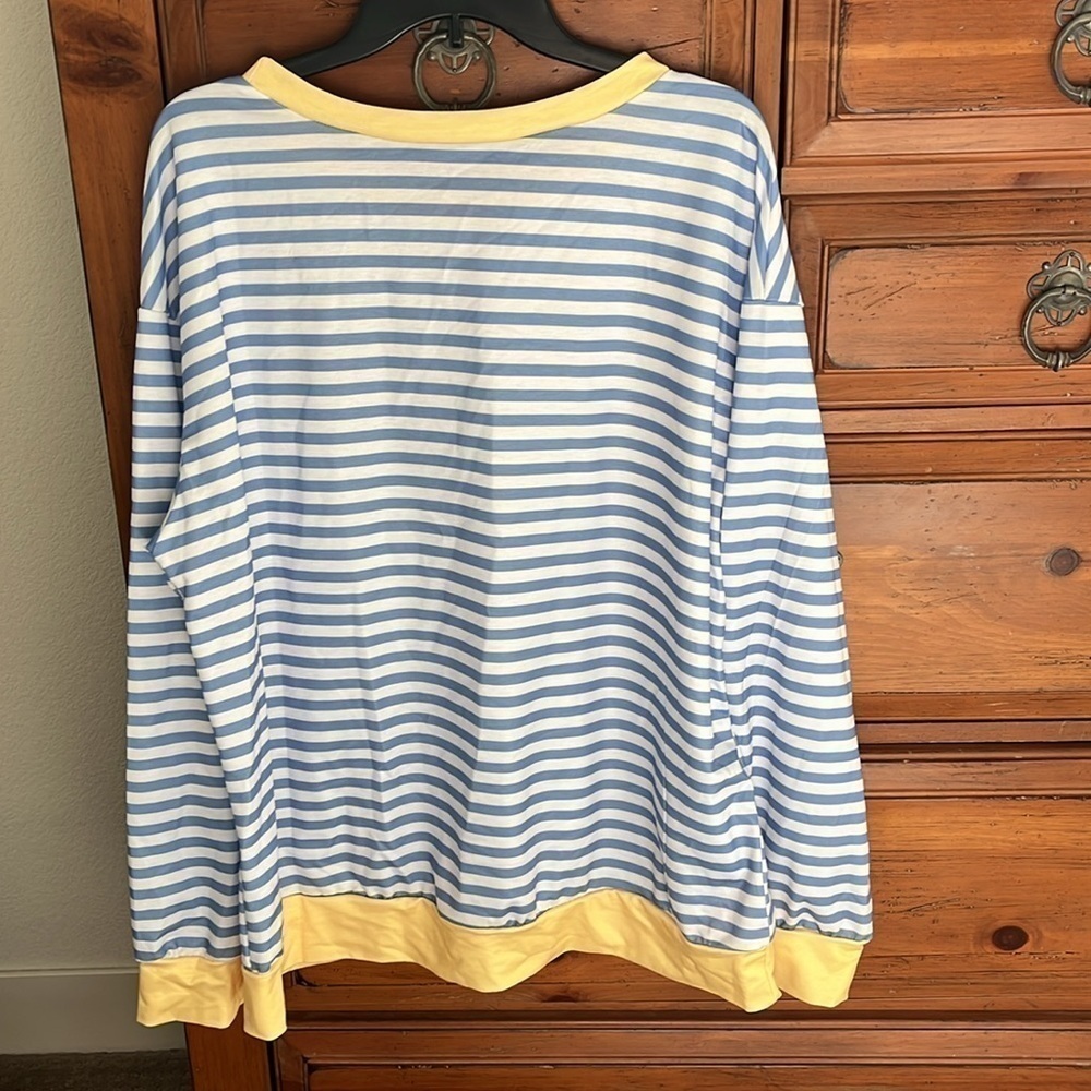 Women’s Blue And White Striped Top Size XXL NWOT - Picture 5 of 9